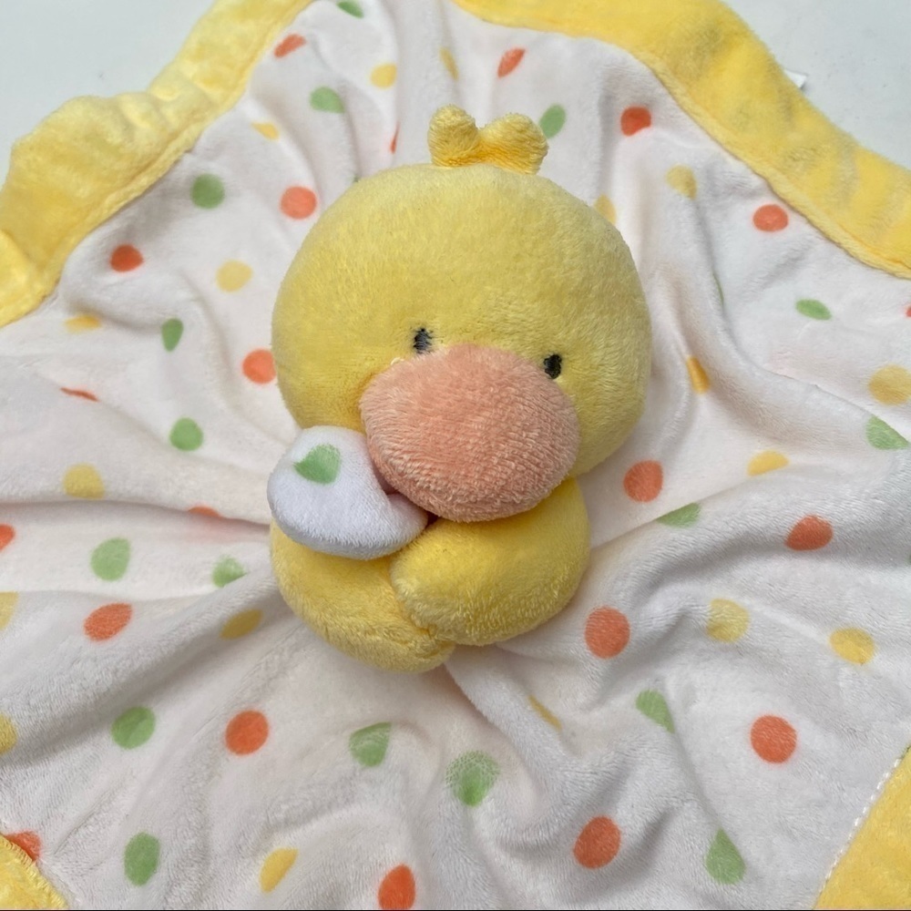 Carter’s Yellow Duck Polka Dot Lovey Security Blanket Stuffed Animal Toy - Picture 9 of 9